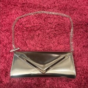 Aldo Metallic Silver Clutch